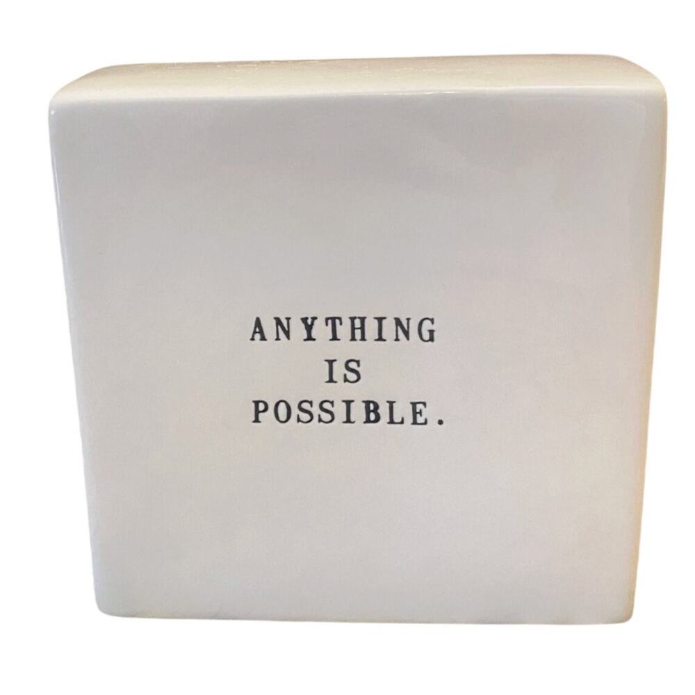 Rae Dunn Artisan Collection Ceramic Double Sided Paperweight